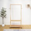 Solid Wood A-Shaped Garment Rack-White+Natural