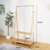Solid Wood A-Shaped Garment Rack-White+Natural