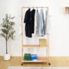 Solid Wood A-Shaped Garment Rack-White+Natural
