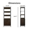Metal Frame Cabinet Bookshelf-Dark Wenge