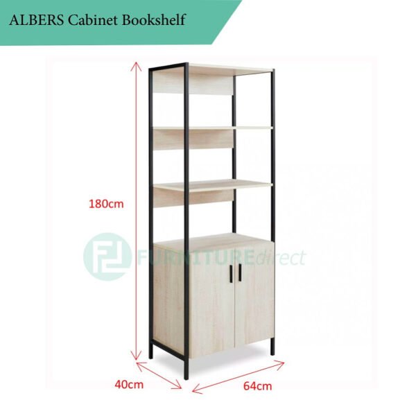 Metal Frame Cabinet Bookshelf-Dark Wenge