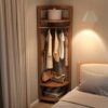 Wooden Corner Garment Rack-Walnut