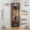 Wooden Corner Garment Rack-Walnut