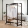 120cm Solid Wood Garment Rack-Cappuccino