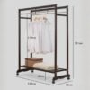 120cm Solid Wood Garment Rack-Cappuccino
