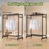 120cm Solid Wood Garment Rack-Cappuccino