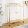 120cm Solid Wood Garment Rack-Natural