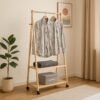 Solid Wood A-Shaped Garment Rack-Natural