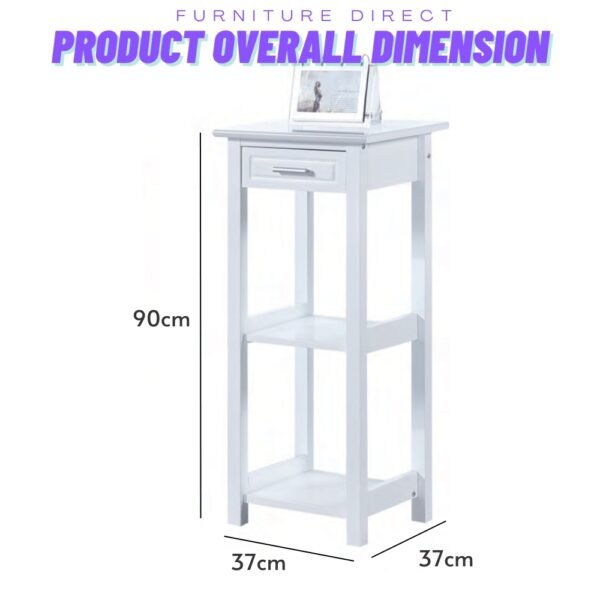 90cm Storage Rack-White
