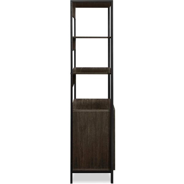 Metal Frame Cabinet Bookshelf-Dark Wenge