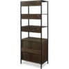 Metal Frame Cabinet Bookshelf-Dark Wenge