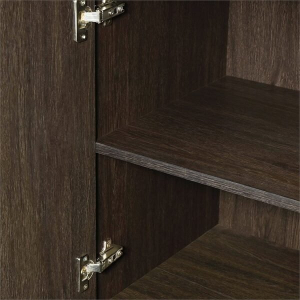 Metal Frame Cabinet Bookshelf-Dark Wenge