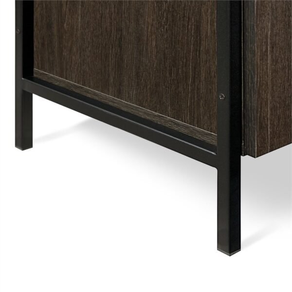 Metal Frame Cabinet Bookshelf-Dark Wenge