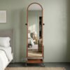 Portable Wooden Standing Mirror-Walnut
