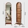 Portable Wooden Standing Mirror-Walnut
