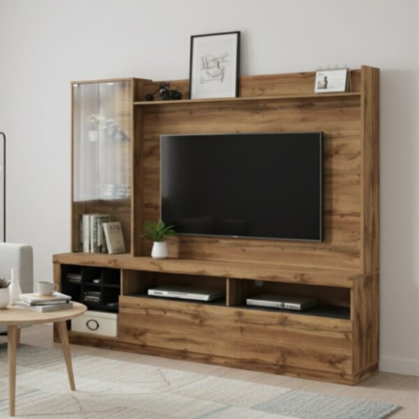 200cm TV Wall Unit-Wotan Oak