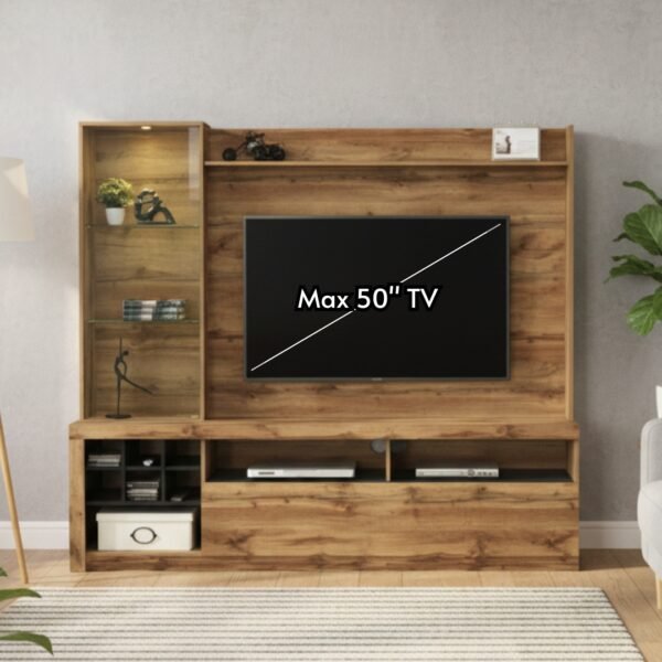 200cm TV Wall Unit-Wotan Oak