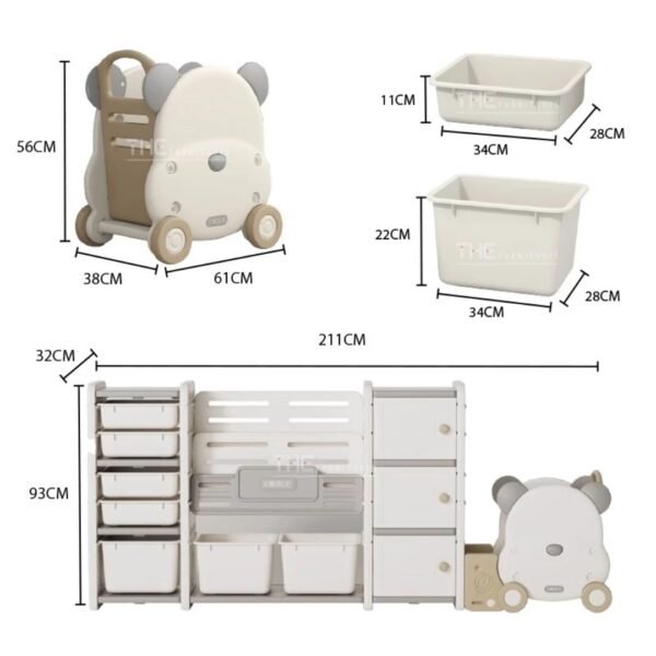 Bear Cartoon Children Storage Cabinet