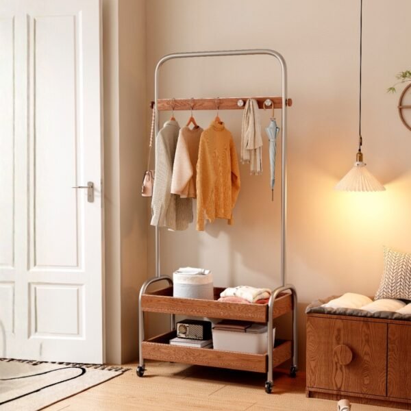 Wooden Garment Rack -Walnut