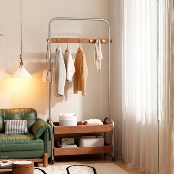 Wooden Garment Rack -Walnut