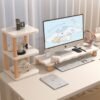 Shaped Monitor Riser & Storage Rack-White