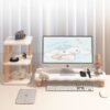 Shaped Monitor Riser & Storage Rack-White