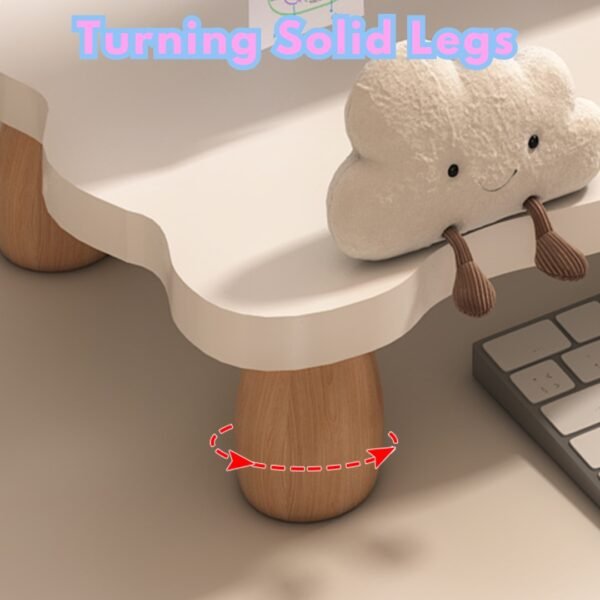 Shaped Monitor Riser & Storage Rack-White