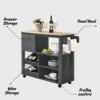 Kitchen Cart Trolley-Grey