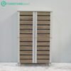 4 Door Shoe Cabinet-Oak+White