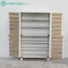 4 Door Shoe Cabinet-Oak+White