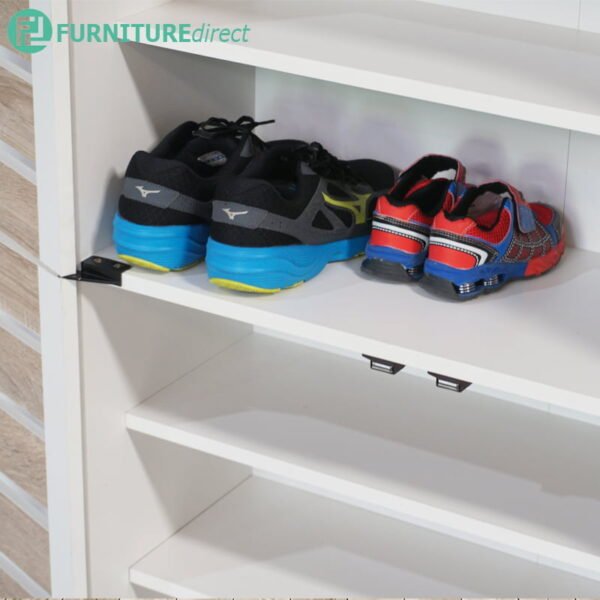 4 Door Shoe Cabinet-Oak+White