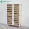 4 Door Shoe Cabinet-Oak+White