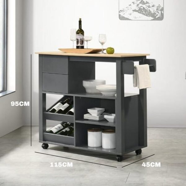 Kitchen Cart Trolley-Grey