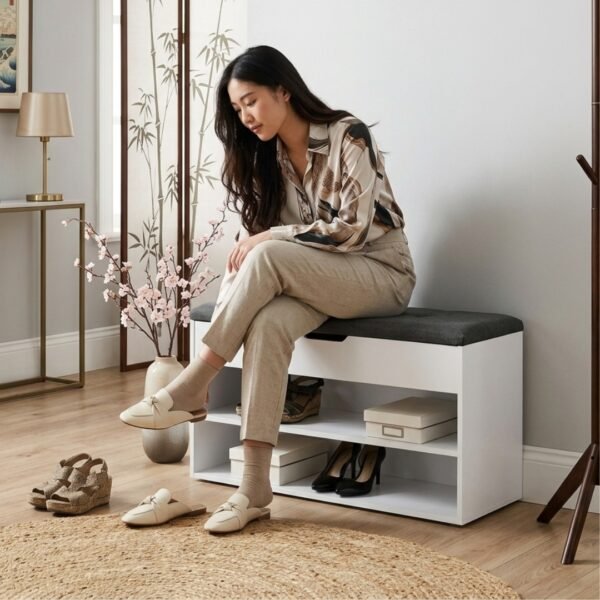 80CM Storage Shoe Rack-White
