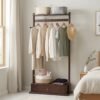 GESSO-RACK-3.jpg Wooden Garment Rack With 1 Drawer-Walnut