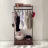 GESSO-RACK-5.jpg Wooden Garment Rack With 1 Drawer-Walnut