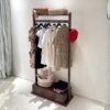 GESSO-RACK-7.jpg Wooden Garment Rack With 1 Drawer-Walnut