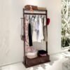 GESSO-RACK-8.jpg Wooden Garment Rack With 1 Drawer-Walnut