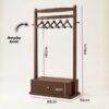 GESSO-RACK-9.jpg Wooden Garment Rack With 1 Drawer-Walnut