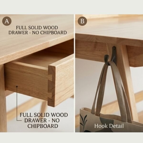 [Package] ODENSE 2 In 1 120cm Wooden Study Desk Set-Natural