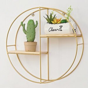 Ins style Metal Round Decor Rack-Gold