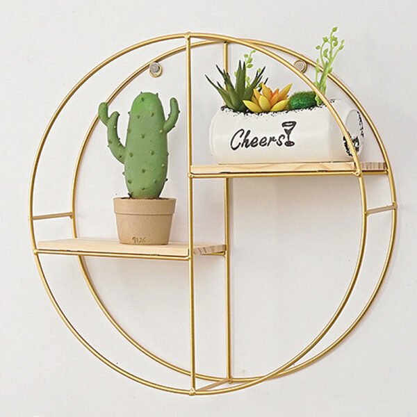 Ins style Metal Round Decor Rack-Gold