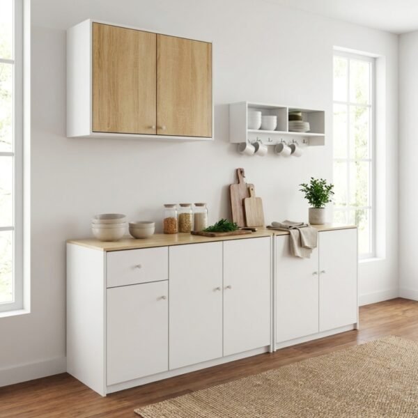 [Package] LUNA 4 in 1 Melamine Kitchen Cabinet Package-White