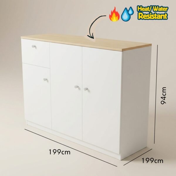 [Package] LUNA 4 in 1 Melamine Kitchen Cabinet Package-White