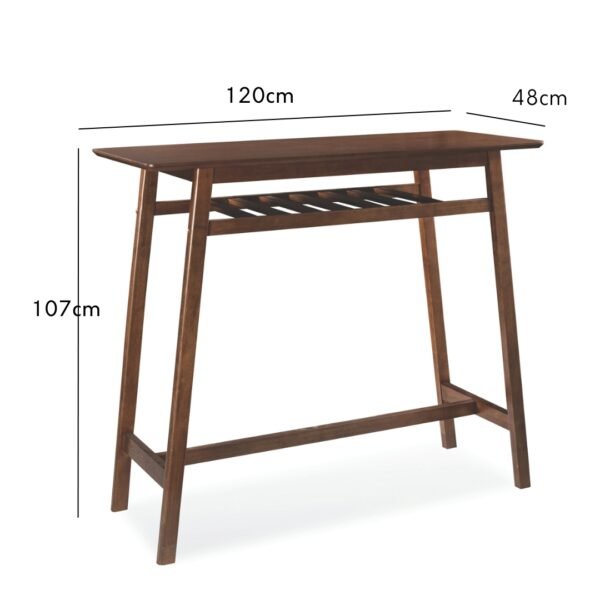 107cm Wooden Bar Table-Medium Brown