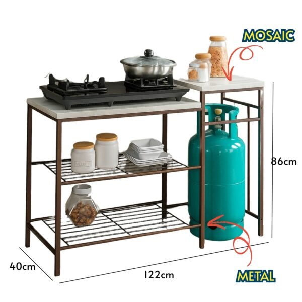 Mosaic Top Kitchen Cooking Rack-Copper