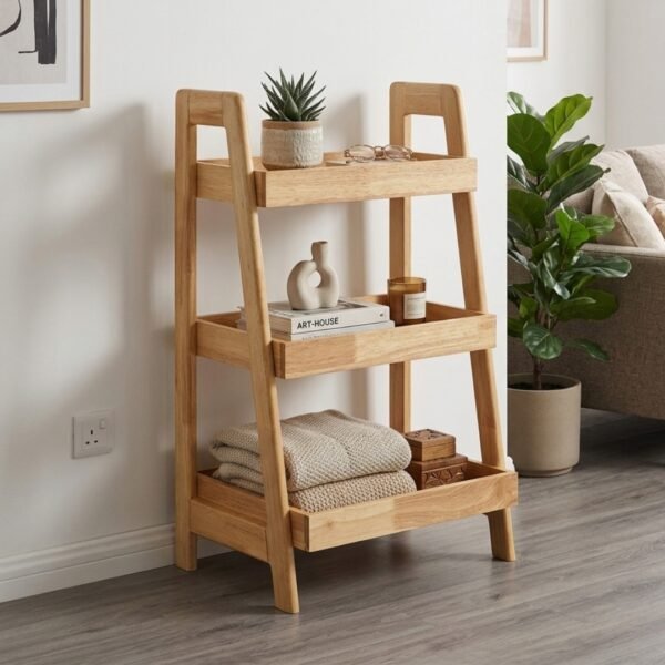 Solid Wood Storage Rack-Natural