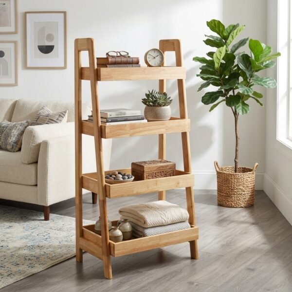 Solid Wood Storage Rack-Natural