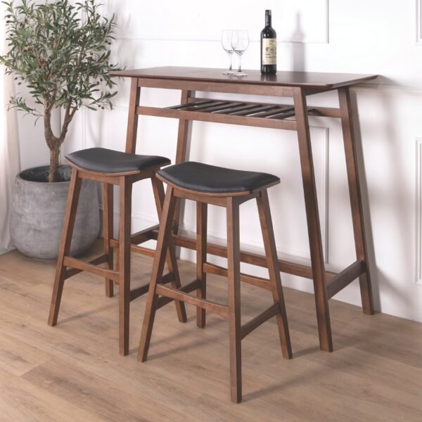 107cm Wooden Bar Table-Medium Brown
