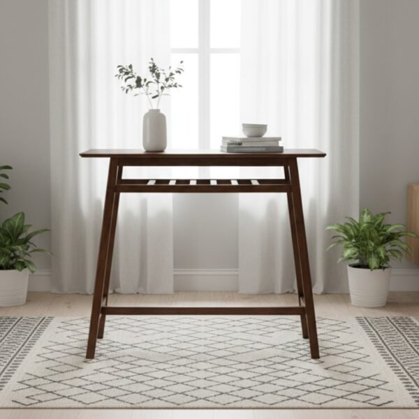 107cm Wooden Bar Table-Medium Brown